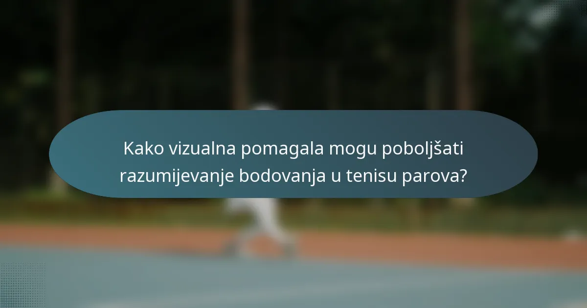 Kako vizualna pomagala mogu poboljšati razumijevanje bodovanja u tenisu parova?