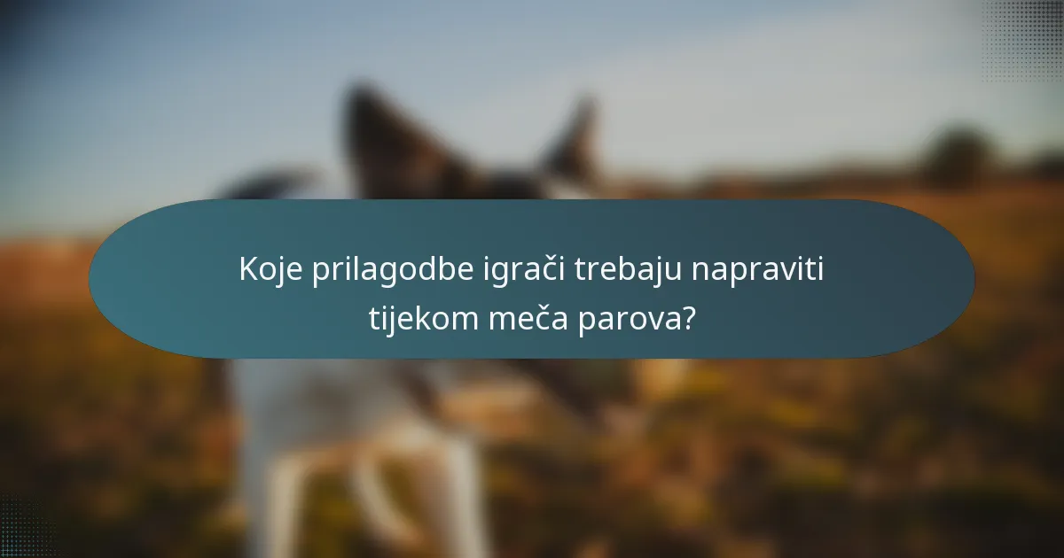 Koje prilagodbe igrači trebaju napraviti tijekom meča parova?